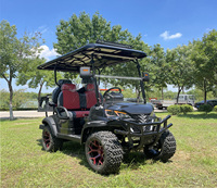 Voiturette de golf électrique tout-terrain 4 places avec batterie au lithium, véhicule de tourisme à 4 roues pour hôtels, parcs, plages et visites en resort