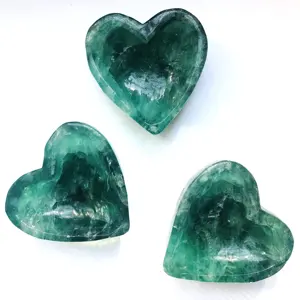 Bol à Quartz en cristal Fluorite, en forme de cœur sculpté à la main, cristal vert naturel, vente en gros, 1 pièce