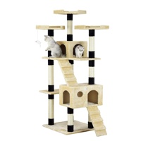 Arbre à chat Xxl de 72 "Maison de jeu amusante 5 couleurs Grand arbre à gratter pour chat Tour d'arbre à chat simple avec petite boule