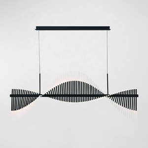 Lámpara colgante de Metal de techo alto para teclado de <span class=keywords><strong>Piano</strong></span>, lámpara de araña LED de aluminio moderna nórdica para comedor, sala de reuniones - Product Image 2