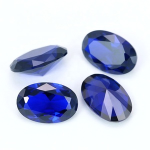 Tổng hợp Spinel Corundum đá quý 112 # Màu xanh màu 8*10 mét hình bầu dục màu xanh Loose Spinel - Product Image 6