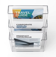 Présentoir professionnel en acrylique multi-niveaux transparent pour brochures, support de table pour prospectus, idéal pour les entreprises