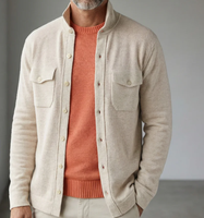 2027 Frühling Herren Kaschmir-Polokragen-Cardigan Herren Kaschmir-Hemd mit Knöpfen Polo-Pullover für Herren
