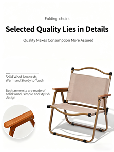 Kermit Patio al aire libre Jardín Camping silla portátil plegable Picnic silla Oxford tela diseño moderno madera maciza aluminio Metal - Product Image 6