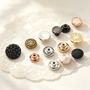 Low MOQ Custom Zinc Alloy Metal <b>Buttons</b> Embossed Pattern Fashion Hardware For Apparel Clothing Bags - Product Image 1