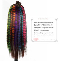 Élastique à cheveux en plumes, fibre synthétique colorée, rayé, 13 couleurs, perruque en plumes, élastique à cheveux coloré, kit d'extension de cheveux en plumes, 100 pièces