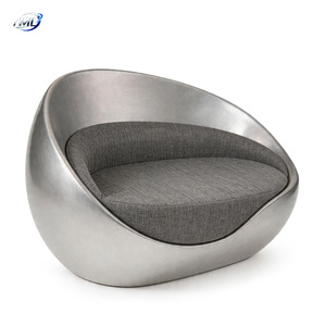 Sofá Esquinero Tapizado en Plata FRP para Hotel, Lobby, Escuela, Hogar, Muebles de Estilo Moderno Personalizado, Forma Redonda - Product Image 1