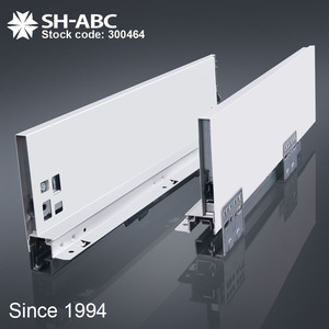 Height 199mm 35kgs soft closing full extension Slim tandem box kitchen drawer slides system double wall drawer