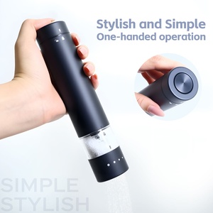 One Hand Operation Handheld Slim Rechargeable Spice Mill Food-grade Stainless Steel Battery Operated <b>Pepper</b> BSCI Factory - Product Image 5