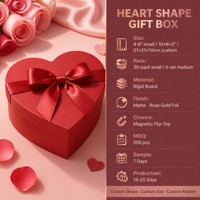 Boîte cadeau personnalisée pour la Saint-Valentin avec couvercle à nœud, découpe laser en forme de cœur, feuille d'or rose, boîte à bonbons rigide OEM ODM vente en gros