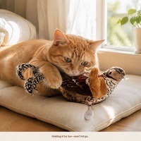 Jouet en peluche pour chat, auto-entretenant, anti-ennui, gadget attrayant pour chat, motif oiseau simulé, résistant aux chats, sonore et sûr