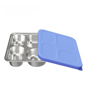 Vajilla de Diseño Moderno al por Mayor, Bandeja de Comida Rápida de Acero Inoxidable y Plástico, Lonchera Compartimentada, Platos Sólidos - Product Image 2