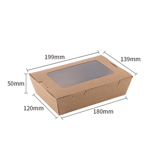 China popular Kraft paper lunch box with window for taking away with big size 1200ml
