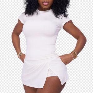 ชุดโยคะสองชิ้นสำหรับผู้หญิง ฤดูใบไม้ผลิ รับทำโลโก้ ชุดกระโปรงกางเกงขาสั้น 2 ชิ้น ชุดออกกำลังกายสำหรับผู้หญิง ชุดโยคะกระโปรง - Product Image 2