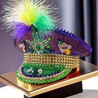 Chapeau de capitaine steampunk à strass à faible MOQ, chapeau de pirate avec logo personnalisé, idéal pour le danse d'épée écossais et le bal écossais