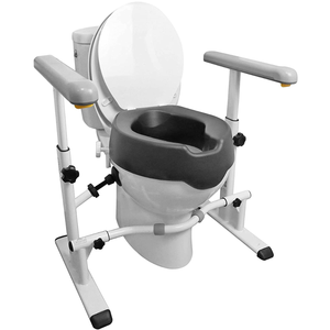Soft Toilet Seat Riser (10 cm) with Armrest Frame, Toilet Seat Riser for Adults with Bathroom <b>Grab</b> <b>Bars</b> KMINA - Product Image 6