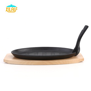 Plato <span class=keywords><strong>de</strong></span> Sizzler <span class=keywords><strong>de</strong></span> <span class=keywords><strong>hierro</strong></span> <span class=keywords><strong>fundido</strong></span> ovalado <span class=keywords><strong>de</strong></span> buena calidad, plato <span class=keywords><strong>para</strong></span> servir, sartén <span class=keywords><strong>de</strong></span> fajita con bandeja <span class=keywords><strong>de</strong></span> madera <span class=keywords><strong>para</strong></span> el hogar - Product Image 3