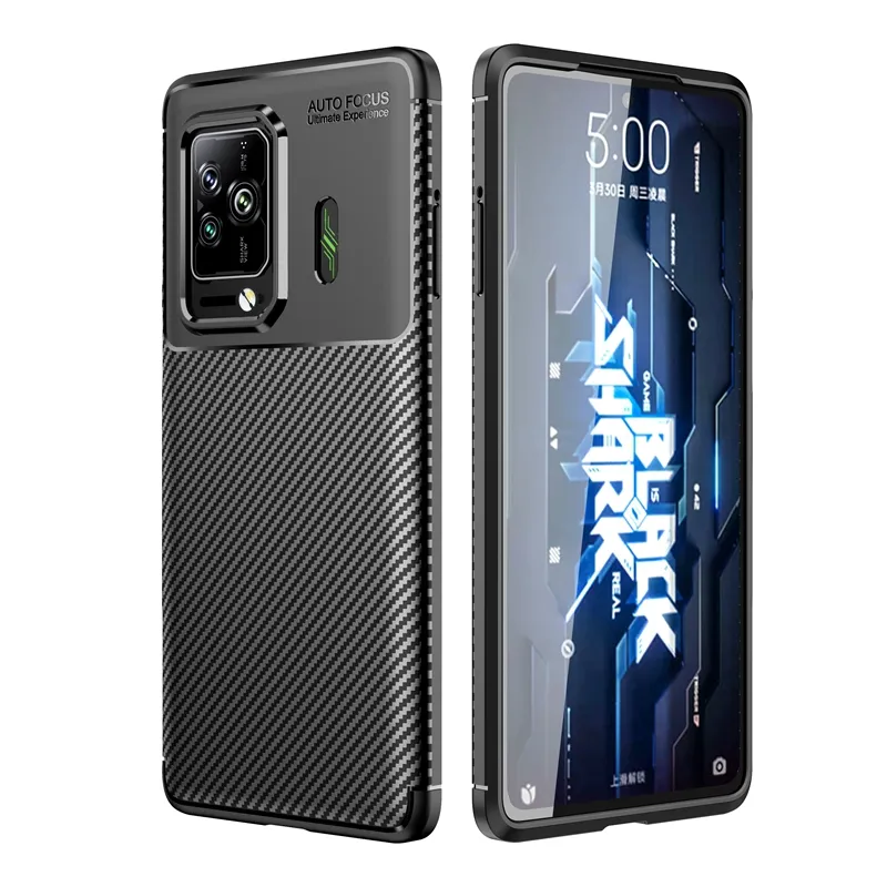 Shockproof Carbon Fiber Matte Silicone TPU Mobile Phone Case For Xiaomi Black Shark 5 Blackshark 4 Poco M4 Pro X4 Pro