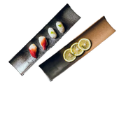 Assiette rectangulaire classique en poterie japonaise rétro de 11 pouces Plats à sushi Plats en céramique écologiques pour hôtels