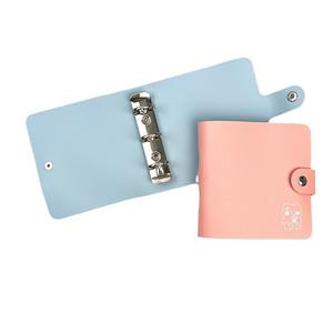 Linda caricatura Mini A8 PU cuero 3 anillos presupuesto carpeta diseño creativo Pequeño Oso patrón Mini Carpeta de hojas sueltas - Product Image 5