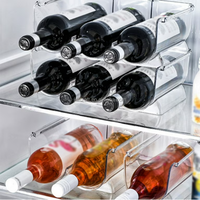 Range-bouteilles pour réfrigérateur, support empilable pour bouteilles de vin pour comptoir de cuisine