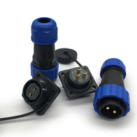 Connecteur aérospatial carré étanche IP68 SD16 SP16 2-9 broches mâle/femelle avec écrou arrière pour montage sur panneau en nylon PA66 pour alimentation LED