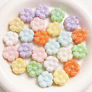 ลูกปัดอะคริลิครูตรงลายดอกไม้หลากสีสำหรับอุปกรณ์เสริมโซ่โทรศัพท์มือถือวัสดุทำด้วยมือแบบ DIY - Product Image 2