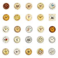 50 pegatinas retro de PVC impermeables con diseño de reloj y grafiti de dibujos animados para decoración DIY de vasos, fundas de teléfono y cuadernos
