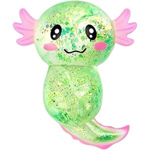 Glitter Axolotl <b>Squishy</b> Toy TPE Stretchy Stress Ball Soft Squeeze Sensory Fidget For Kids Adults Cute Easter Gift - Product Image 1