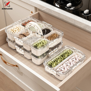 Xinhang Modern Transparent Fruit <strong>Storage</strong> Box Stackable Spice <strong>Storage</strong> Box <strong>Kitchen</strong> Sealed Portable Plastic Spice Container - Product Image 1