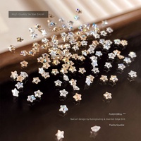 Mini étoiles scintillantes en zircon pour nail art, décorations d'ongles portables à dos plat de forme irrégulière, blanc champagne