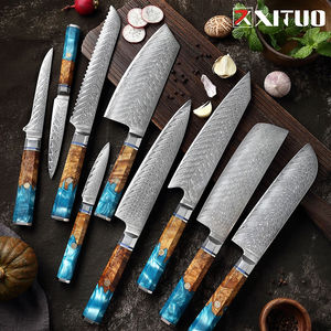 XITUO Couteaux de chef <span class=keywords><strong>Couteau</strong></span> en acier damas <span class=keywords><strong>japonais</strong></span> Légumes <span class=keywords><strong>Santoku</strong></span> Couperet <span class=keywords><strong>Couteau</strong></span> à trancher Cuisine professionnelle Cuisine - Product Image 6