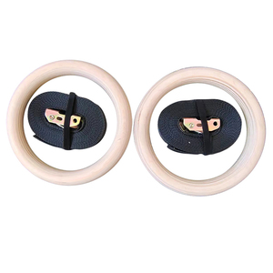 POWERMAN FITNESS Bagues en bois de bouleau/pin de qualité commerciale, lot de <span class=keywords><strong>deux</strong></span> avec suspension <span class=keywords><strong>à</strong></span> boucle - Product Image 2
