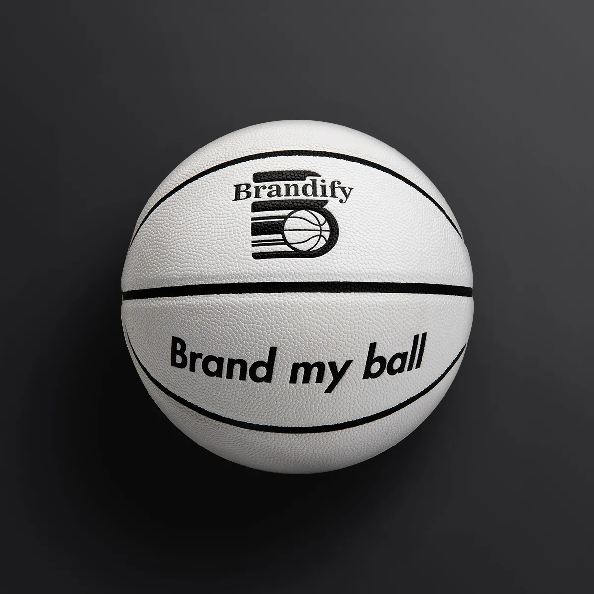 कस्टम सफेद चमड़े बास्केटबॉल काले में चैनल के साथ सस्ते कीमत के लिए आउटडोर