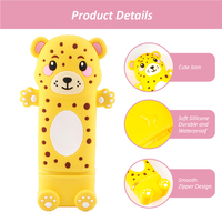 Étui à crayons en silicone imperméable pour enfants, créatif, mignon, motif animal, facile à nettoyer