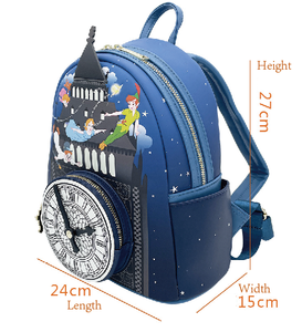 Ba lô OEM FAMA Loungefly Peter <span class=keywords><strong>Pan</strong></span>, đồng hồ treo tường phát sáng, ba lô mini bằng chất liệu PU - Product Image 3
