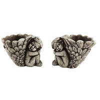 Pot de fleurs extérieur en ciment fait main au design moderne avec motif irrégulier pour la décoration de la maison et du jardin