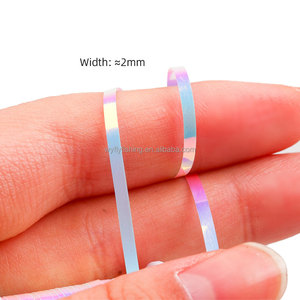 Material de atado de moscas de oropel Mylar Flash plano de 1mm y 2mm de ancho para Señuelos de Pesca de <span class=keywords><strong>Ninfa</strong></span>, oropel metálico Flashabou - Product Image 4