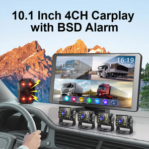 หน้าจอสัมผัส 1080P ขนาด 10.1 นิ้ว รองรับ Carplay และ Android Auto สำหรับรถบรรทุก พร้อมชุดกล้องบันทึกภาพ 4CH BSD DVR และเครื่องเล่นมัลติมีเดีย - Product Image 2