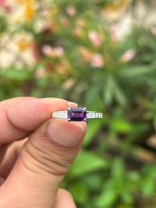 <b>Emerald</b> Cut Amethyst <b>Ring</b> – Sterling <b>Silver</b> February Birthstone <b>ring</b> in wholesale price collection - Product Image 1