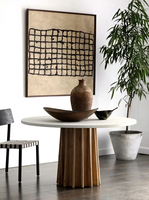Table à manger ronde style Wabi Sabi, surface en bois massif, table à manger ronde pour petit appartement, table de négociation, table à manger pour la maison