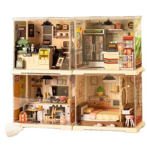 Jouets d'assemblage de cabanes DIY en plastique, ensembles de blocs de construction de scènes miniatures, figurines, cubes de sucre, pack supplémentaire - Product Image 1