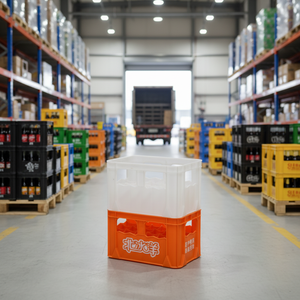 กล่องเครื่องดื่มพลาสติกแบบมีรูระบายอากาศ ปรับแต่งสีได้ บรรจุขวดได้ 24 ขวด วางซ้อนกันได้ กล่องเก็บเบียร์แบบมีช่องระบายอากาศ กล่องเก็บของพิเศษสำหรับร้านอาหารและบาร์ - Product Image 6