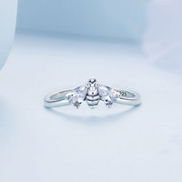 Bague abeille en argent s925, conception de niche, bijoux en forme d'insecte vif BSR307