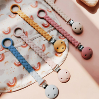 Attache-tétine promotionnelle de qualité alimentaire Clips de tétine en silicone pour bébé Attache-tétine à chaîne