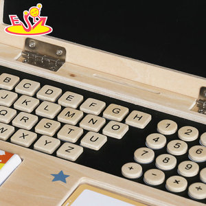 2025蒙特梭利木制拼图笔记本电脑玩具-交互式电脑绘图板和幼儿黑板学习套装W12B303 - Product Image 6