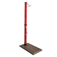Colonne de douche solaire autoportante rouge 18LPVC pour jardin, avec tuyau, eau chaude et froide, ensemble de douche extérieure 2170x110mm