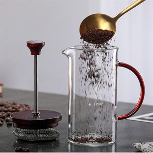Cafetière à piston en verre borosilicate moderne et personnalisable, 400 ml/800 ml, avec couvercle en bambou, sans BPA, résistante à la chaleur, pour la vente en gros - Product Image 2