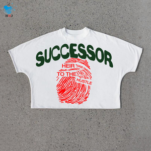 T-shirt personnalisé pour homme de haute qualité, coupe oversize, style streetwear, en coton lourd 100%, coupe carrée, t-shirt court pour homme - Product Image 3