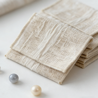 Pochette à bijoux en coton et lin naturel imprimée avec logo personnalisé, sac en toile avec cordon en gros-grain pour cadeau, parfum, ou protection contre la poussière